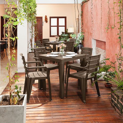 Combo Comedor Barú  (1 Mesa + 4 Sillas Con Brazos)