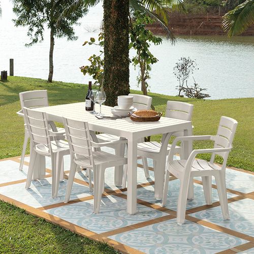 Combo Comedor Familiar Barú  (1 Mesa + 6 Sillas Con Brazos)