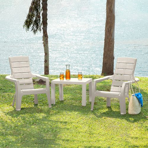 Combo Aire Libre (1 Mesa Cuadrada de Centro + 2 Sillas Playeras Barú)