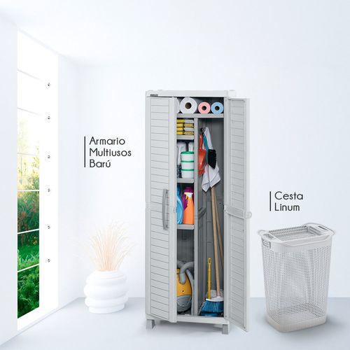 Combo Organizador Zona de Ropas (1 Armario Multiusos Barú + 1 Cesta Para Ropa Linum)