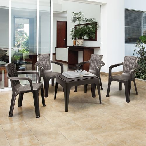Combo Sala Eterna (4 Sillas Con Brazo + 1 Mesa de Centro)