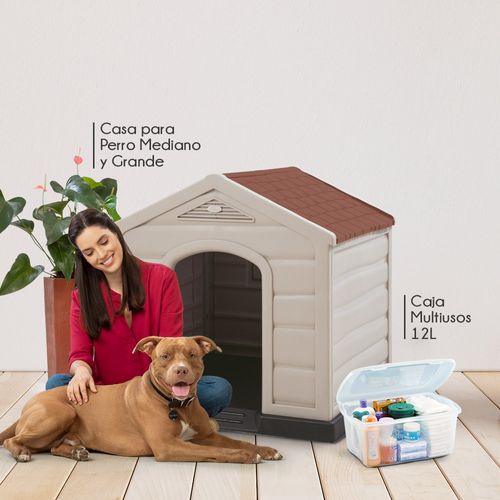 Combo Mascota (Casa Razas Medianas y Grandes +  Caja Multiusos 12 Lt)