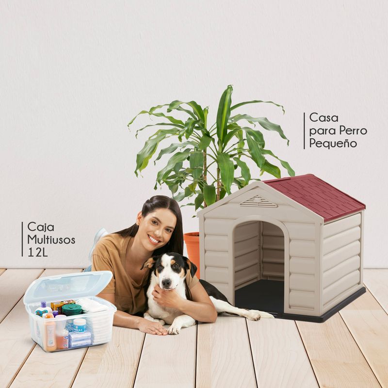 IMG_9999_7_OK_f-Casa-para-Perro-Pequeña-Taupe-Virgen_Ambientada_Techo-Rojo-piso---Caja-Multiusos-12L