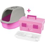 Arenero-gato-Rosado-Fuerte---Caja-Lucha-contra-el-cancer