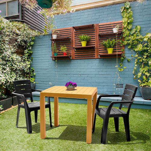 Combo Comedor Barú Trendy (1 Mesa Amarilla + 4 Sillas Con Brazos)