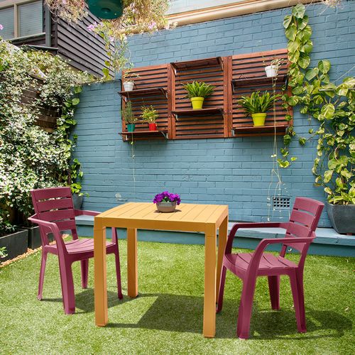 Combo Comedor Barú Trendy, 1 Mesa Amarilla,  4 Sillas Con Brazos