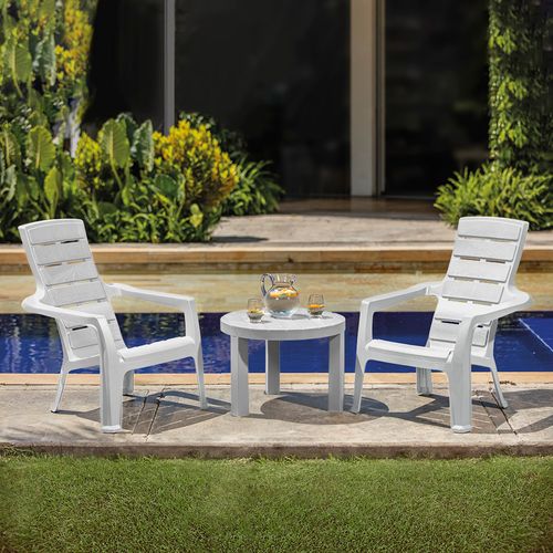 Combo Aire Libre (1 Mesa Redonda  de Centro + 2 Sillas Playeras Barú)