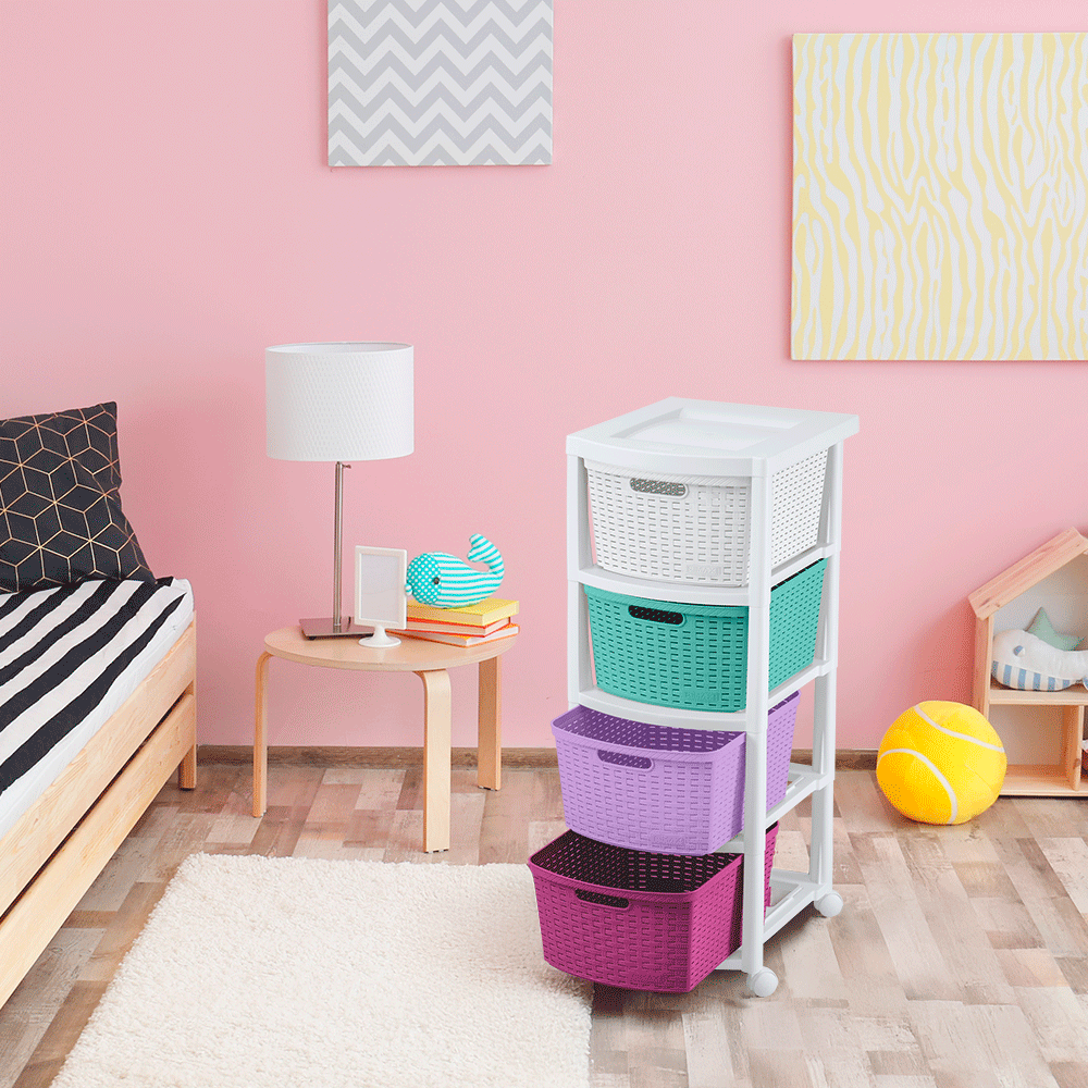 Closet Armables Para Ropa Cajonero Apariencia Rattan Gavetas - Main Image