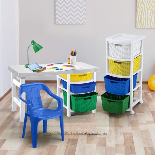 Combo Estudio Infantil (Escritorio + Silla + Cajonero 4 Gavetas) NIÑOS