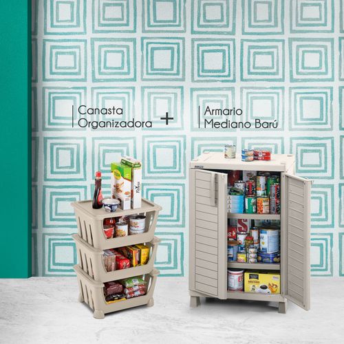 Combo Cocina Barú (Armario Mediano Barú +  Canasta Organizadora)