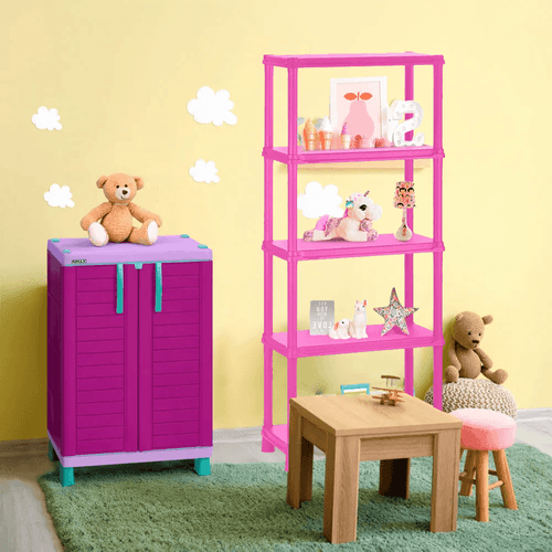 Combo Infantil (Armario + Estante Infantil de 5 Niveles 12")