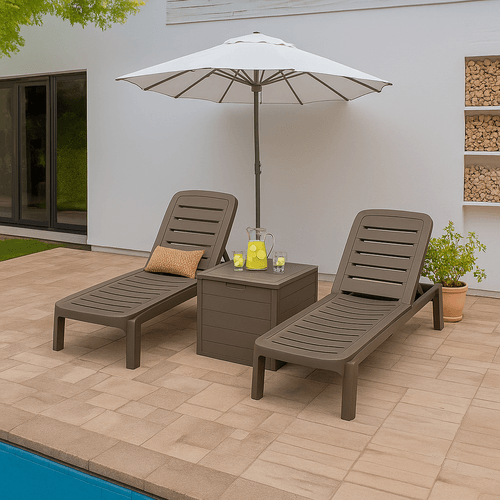 Combo Piscina (2 Camas Asoleadoras + 1 Baúl 100 Lt)