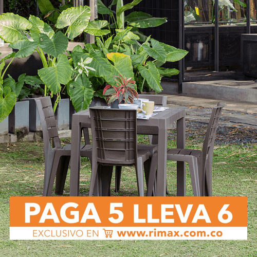 Combo Comedor Barú  (1 Mesa + 4 Sillas Sin Brazos) Paga 5 Lleva 6