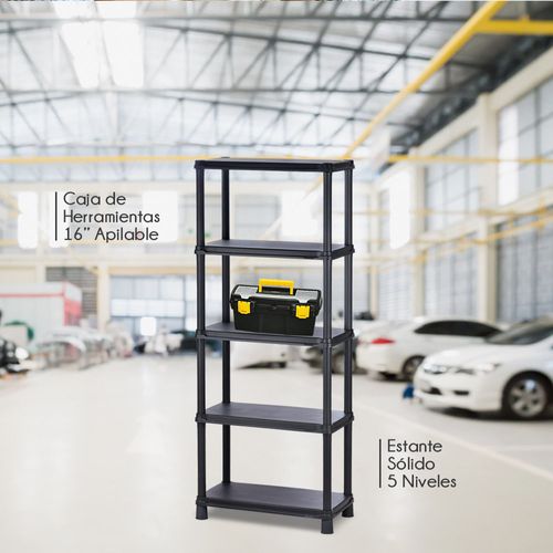 Combo Organizador (1 Estantería 15" 5N + Caja de Herramientas 16")