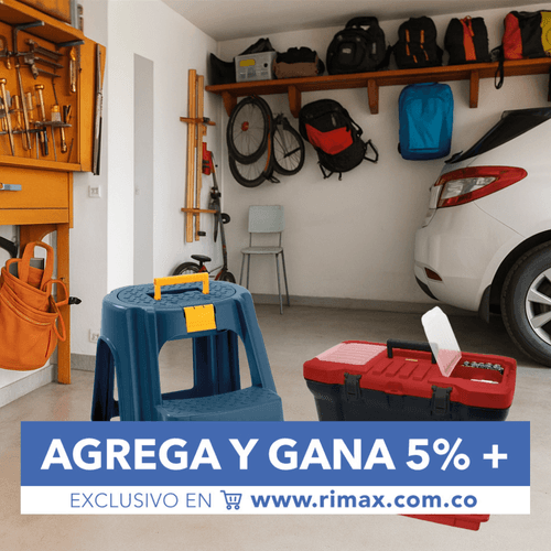 Combo Garaje (Escalesilla con Tapa Organizadora + Caja Herramientas 20" Negra)