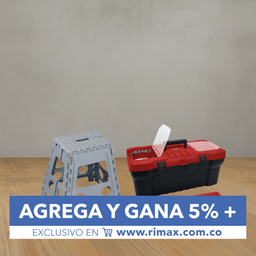 Combo Garaje (Butaco Plegable Grande Gris + Caja Herramientas 20" Negra)