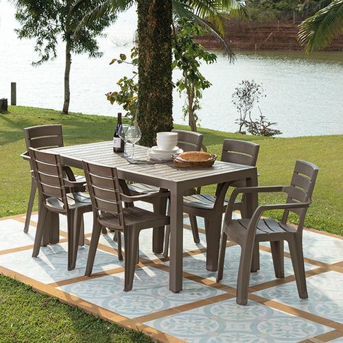 Combo Comedor Familiar Barú  (1 Mesa + 6 Sillas Con Brazos)