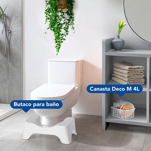 Combo Baño (Butaco o Taburete para ir al Baño + Canasta Deco M - 4L)