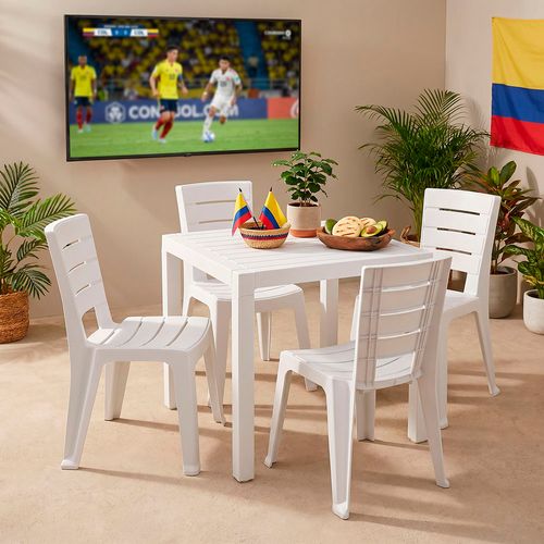 Combo Comedor Barú, 1 Mesa,  4 Sillas Sin Brazos
